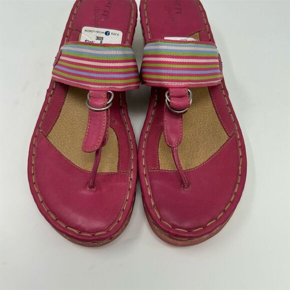 Born Women's Espadrille Wedge Slip On Thong Sandals Pink Size 8 Summer Casual - Picture 5 of 14